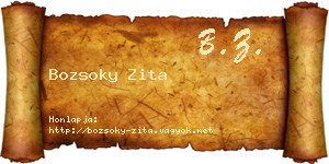 Bozsoky Zita névjegykártya