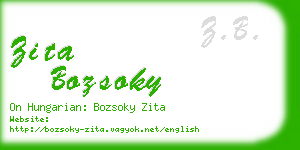 zita bozsoky business card